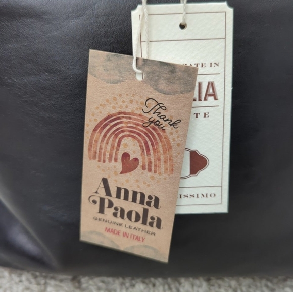 ANNA PAOLA Made In Italy Leather Woven Flap Satchel - Picture 8 of 14